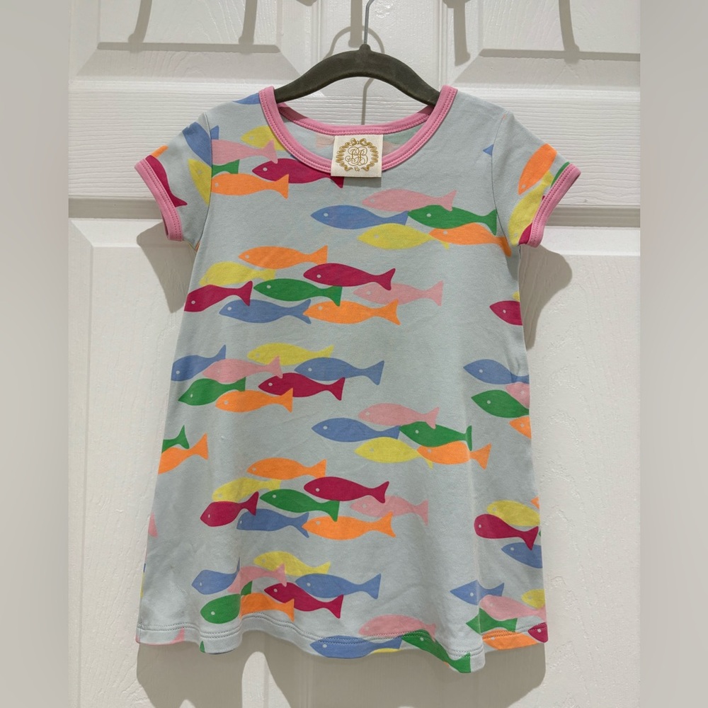 TBBC Polly Play dress - French Leaves Fishes 3T